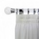 Verona 50mm Acrylic Pole with Plain Ball Finial With Reeded Collar Chrome