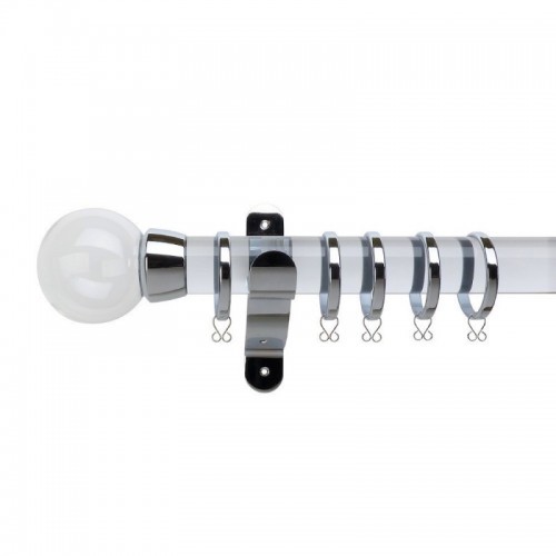 Verona 50mm Acrylic Pole with Plain Ball Finial With Plain Collar Chrome