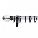 Verona 50mm Acrylic Pole with Ball Finial with Curved Tie Black Nickel