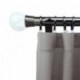 Verona 50mm Steel Pole with Plain Ball Finial With Reeded Collar Black Nickel