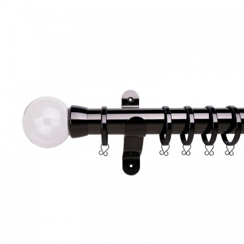 Verona 50mm Steel Pole with Plain Ball Finial With Plain Collar Black Nickel