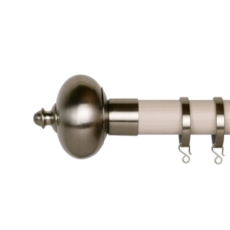 Reims 35mm Finial Metal A, Satin Nickel, Ivory