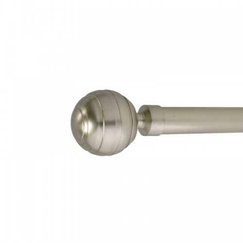 Reims 28mm Finial, Metal, Shown with Satin Nickel Pole