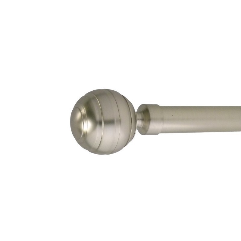 Reims 28mm Finial, Metal, Shown with Satin Nickel Pole