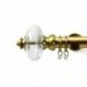 Reims 28mm Finial, Glass+Metal, Shown with Antique Brass Pole