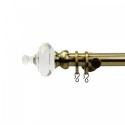 Reims 28mm Finial, Acrylic+Metal, Shown with Antique Brass Pole