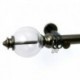 Reims 28mm Finial, Glass+Metal, Shown with Antique Silver Pole