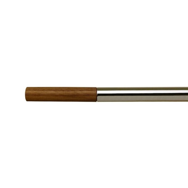 Verona 20mm Finial, Solid Walnut, Shown with Chrome pole