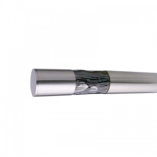 Verona 28mm Finial,Titanium Grey, Shown with Satin Nickel Pole