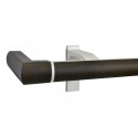 Lund End Return with 35mm Pine fascia pole, Black, 600mm sample