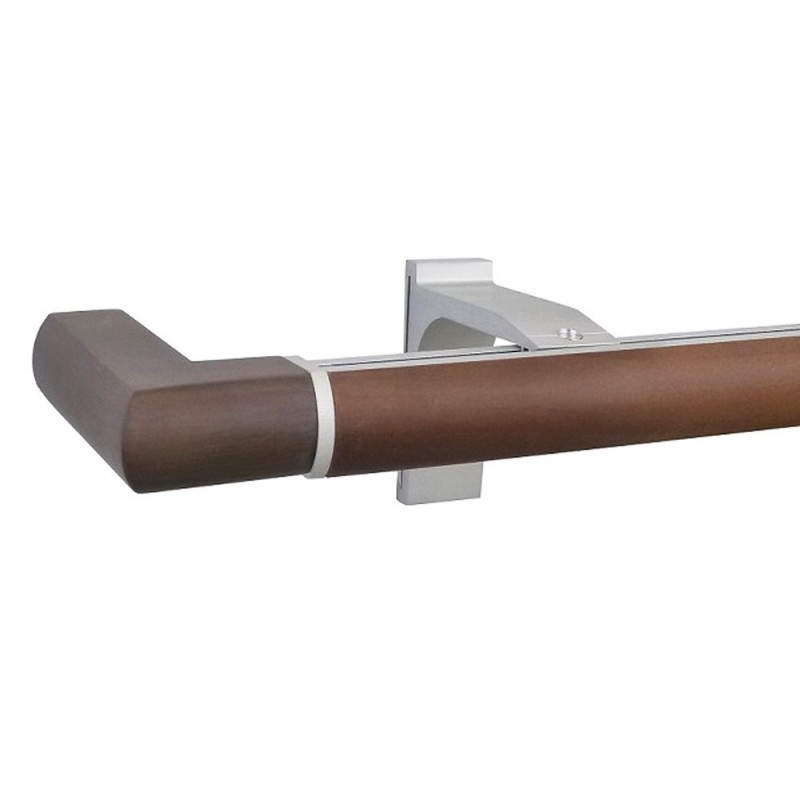 Lund End Return with 35mm pine fascia pole, Brown, 600mm sample