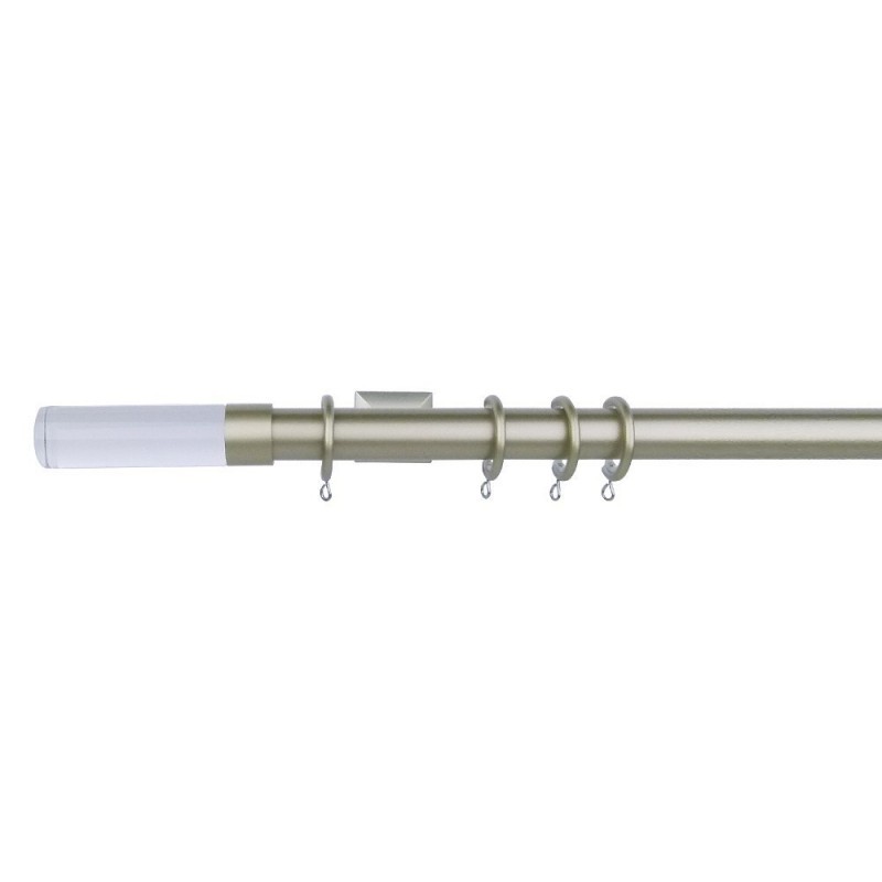 Verona 25mm Aluminum Pole with Metal and Acrylic Finial VNF2505, Clear and Champagne Gold