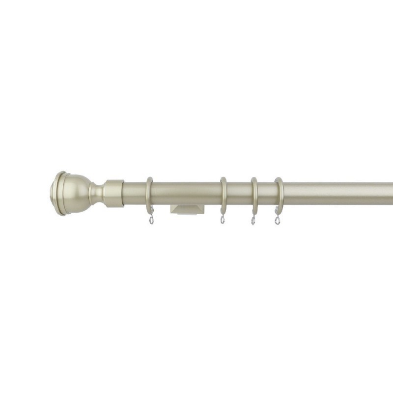 Verona 25mm Aluminum Pole with Metal Finial VNF2502, Champagne Gold
