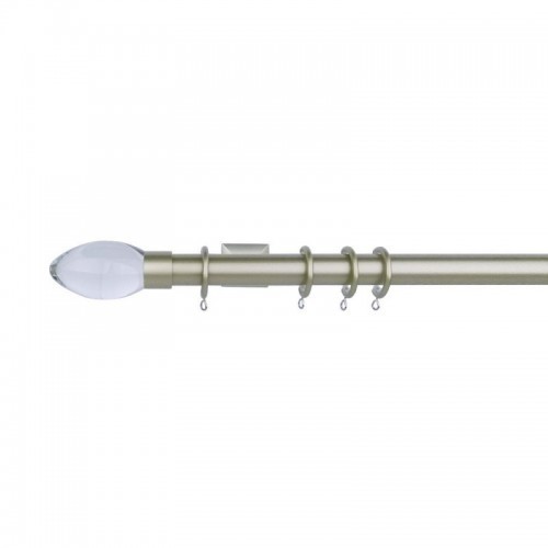 Verona 25mm Aluminum Pole with Metal Finial VNF2506, Clean and Champagne Gold