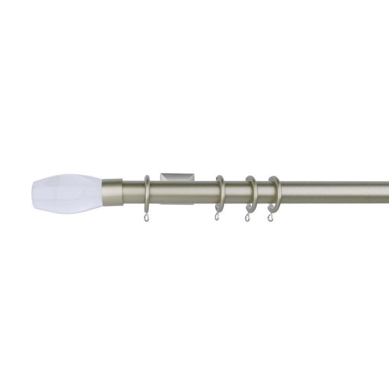 Verona 25mm Aluminum Pole with Metal Finial VNF2507, Clean and Champagne Gold