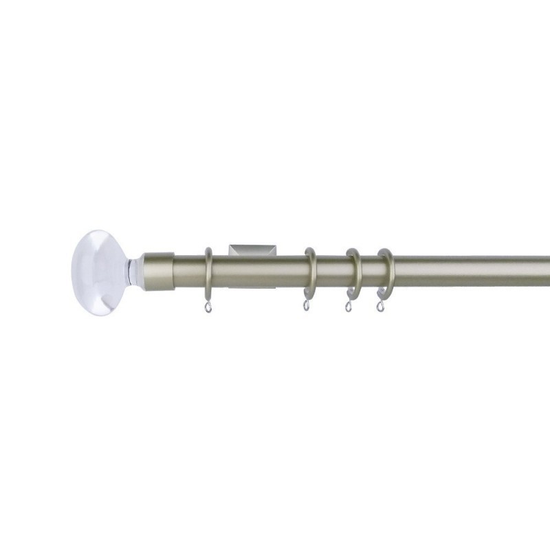 Verona 25mm Aluminum Pole with Metal Finial VNF2508, Clean and Champagne Gold