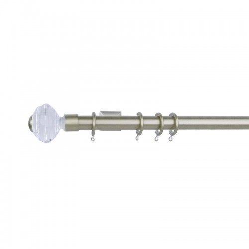 Verona 25mm Aluminum Pole with Metal Finial VNF2509, Clean and Champagne Gold