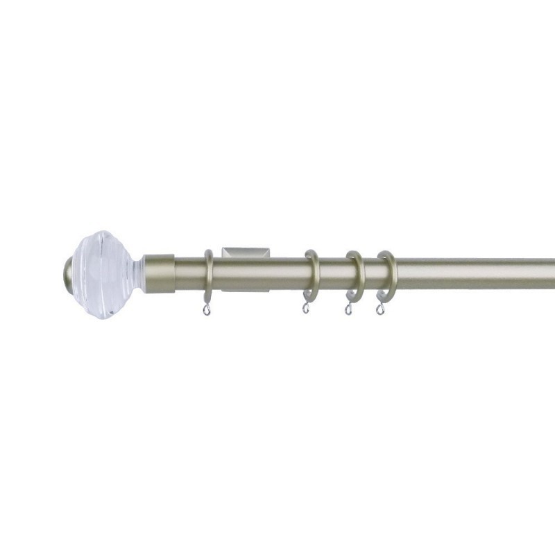 Verona 25mm Aluminum Pole with Metal Finial VNF2509, Clean and Champagne Gold