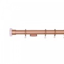 Verona 25mm Aluminum Pole with Metal and Acrylic Finial VNF2502, Clear and Rose Gold