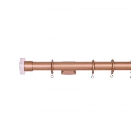 Verona 25mm Aluminum Pole with Metal and Acrylic Finial VNF2502, Clear and Rose Gold