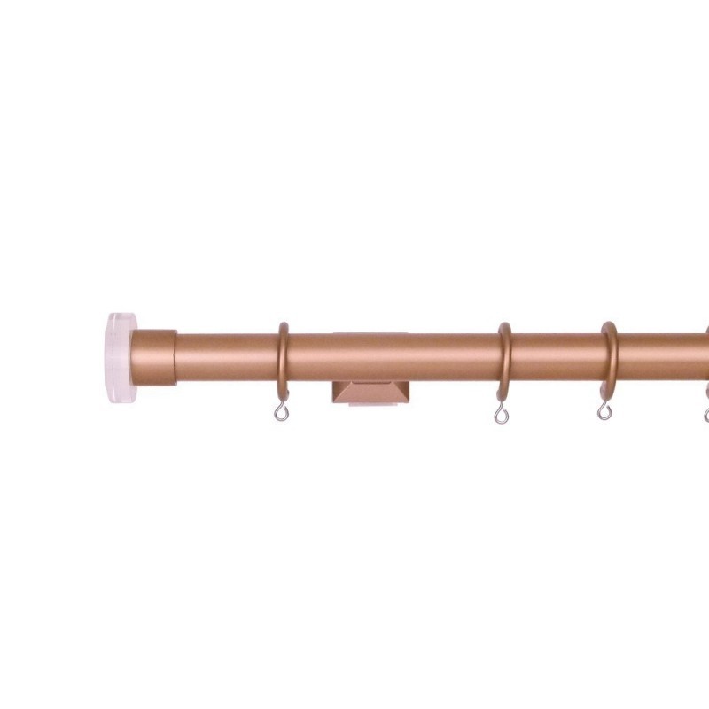 Verona 25mm Aluminum Pole with Metal and Acrylic Finial VNF2502, Clear and Rose Gold
