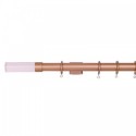 Verona 25mm Aluminum Pole with Metal and Acrylic Finial VNF2503, Clear and Rose Gold