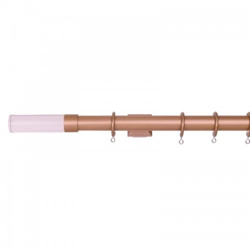 Verona 25mm Aluminum Pole with Metal and Acrylic Finial VNF2503, Clear and Rose Gold