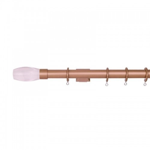 Verona 25mm Aluminum Pole with Metal Finial VNF2504, Clean and Rose Gold