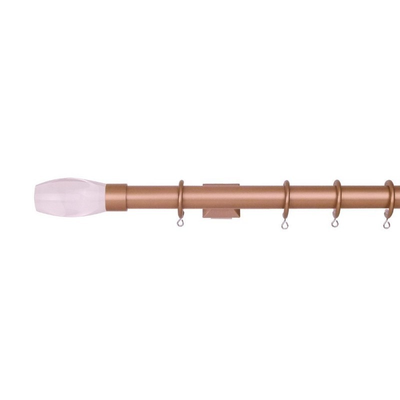 Verona 25mm Aluminum Pole with Metal Finial VNF2504, Clean and Rose Gold