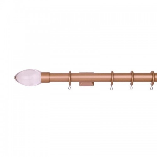 Verona 25mm Aluminum Pole with Metal Finial VNF2505, Clean and Rose Gold