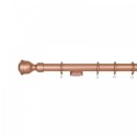 Verona 25mm Aluminum Pole with Metal Finial VNF2506, Rose Gold