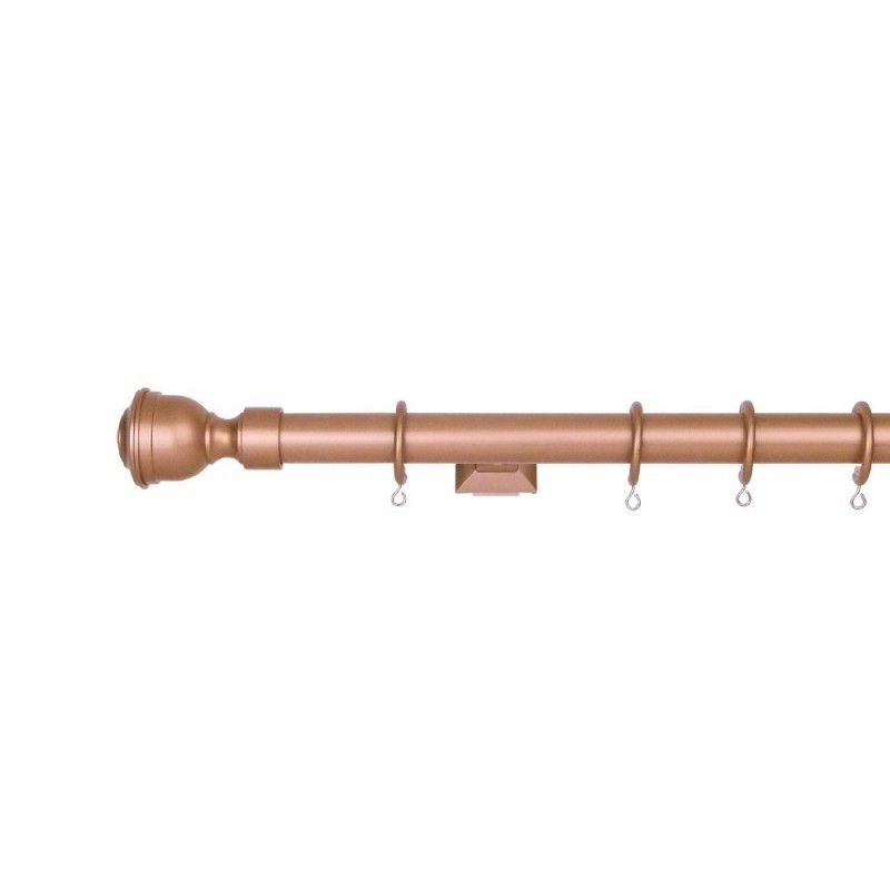 Verona 25mm Aluminum Pole with Metal Finial VNF2506, Rose Gold