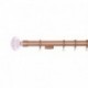 Verona 25mm Aluminum Pole with Metal Finial VNF2508, Clean and Rose Gold