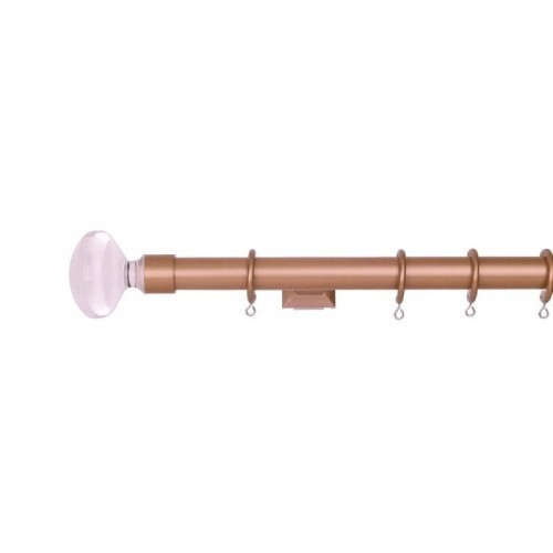 Verona 25mm Aluminum Pole with Metal Finial VNF2508, Clean and Rose Gold