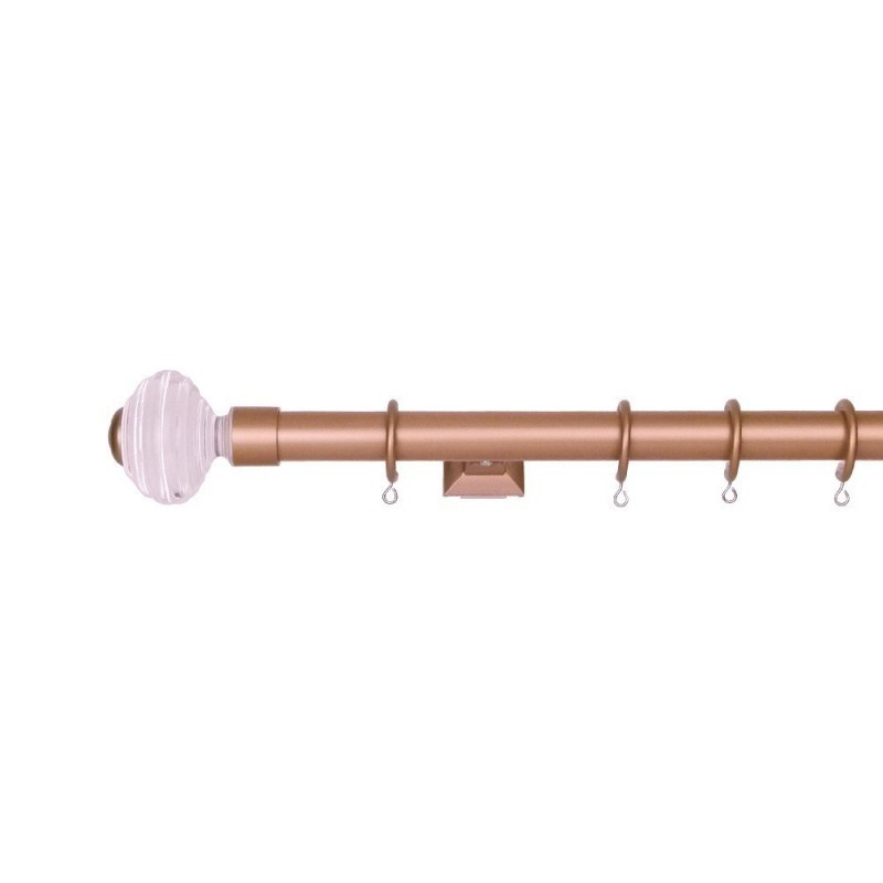 Verona 25mm Aluminum Pole with Metal Finial VNF2509, Clean and Rose Gold