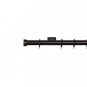 Verona 25mm Aluminum Pole with Zinc Alloy end cap 16814, Jet Black