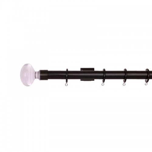 Verona 25mm Aluminum Pole with Metal Finial VNF2508, Clean and Jet Black