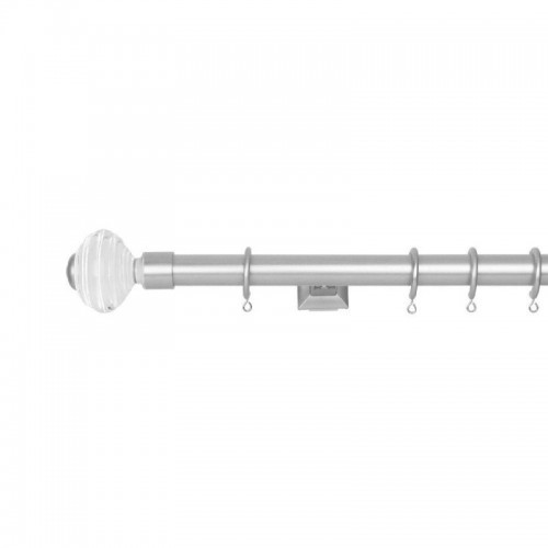 Verona 25mm Aluminum Pole with Metal Finial VNF2509, Clean and Sliver
