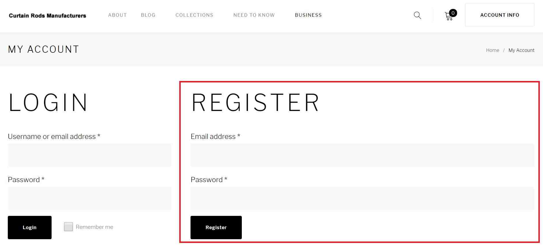 Please provide your email and setup your passwords for registration