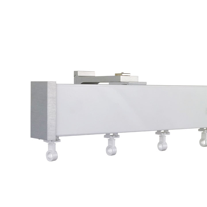 Lund M73 50 x 25 mm Aluminum MDF Facial Pole Set Double Bracket for 6 cm Wave Curtains Gloss White 1 Lund M73 50 x 25 mm Aluminum MDF Facial Pole Set Double Bracket for 6 cm Wave Curtains Gloss White