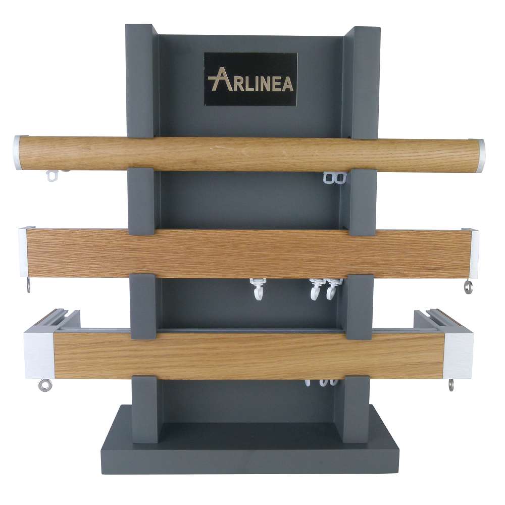 Lund M52 35 mm + 40 x 25 mm Aluminum Oak Facial Poles for Wave Curtains Display Board