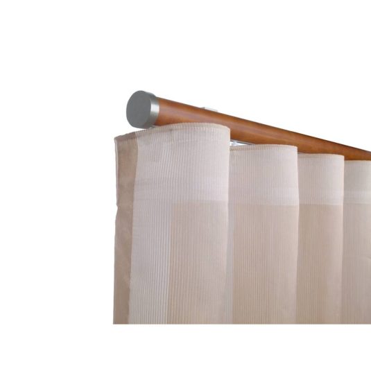 Provence M52 35  mm Wood Pole Set Single Bracketfor 8 cm Wave Curtains Medium Oak