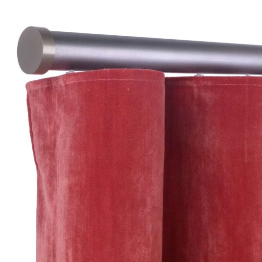 Provence M71 35 mm Wood Pole Set for 8 cm Wave Curtains Pewter