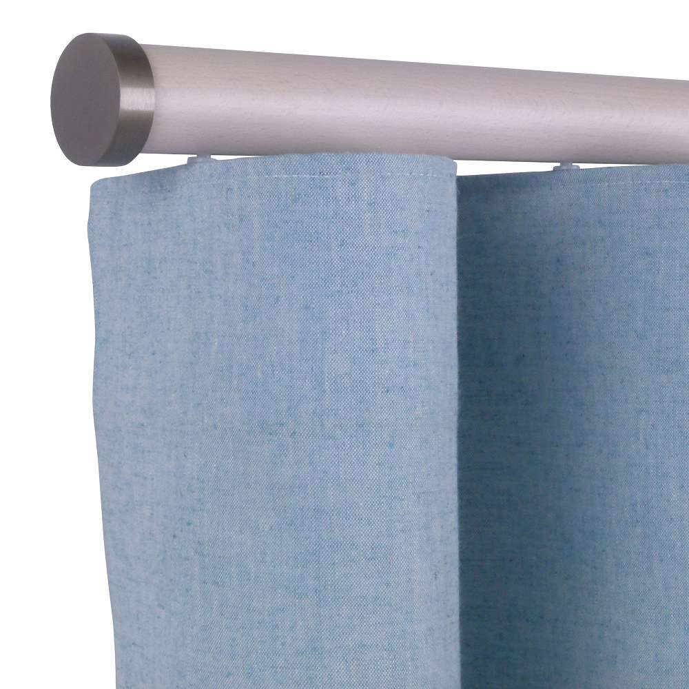 Provence M71 35  mm Wood Pole Set for 8 cm Wave Curtains Ivory