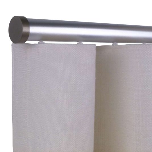 Provence M71 35  mm Wood Pole Set for 8 cm Wave Curtains Silver