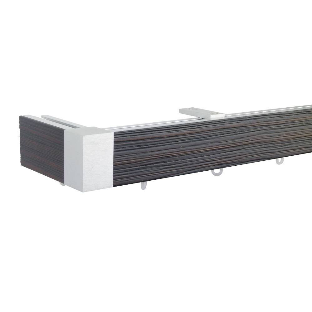 Lund M51 40 x 25 mm Aluminum Wood Facial Pole Set Ceiling Bracket for 6 cm Wave Curtains Textured Black 1 Lund M51 40 x 25 mm Aluminum Wood Facial Pole Set Ceiling Bracket for 6 cm Wave Curtains Textured Black