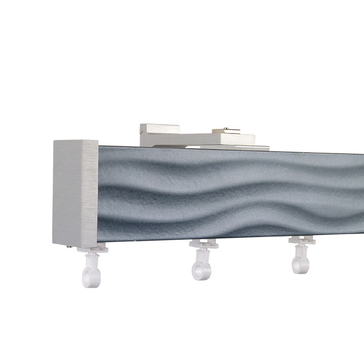 Lund M72 50 x 25 mm Aluminum MDF Facial Pole Set Ceiling Bracket for 6 cm Wave Curtains Gunmetal 1 Lund M72 50 x 25 mm Aluminum MDF Facial Pole Set Ceiling Bracket for 6 cm Wave Curtains Gunmetal