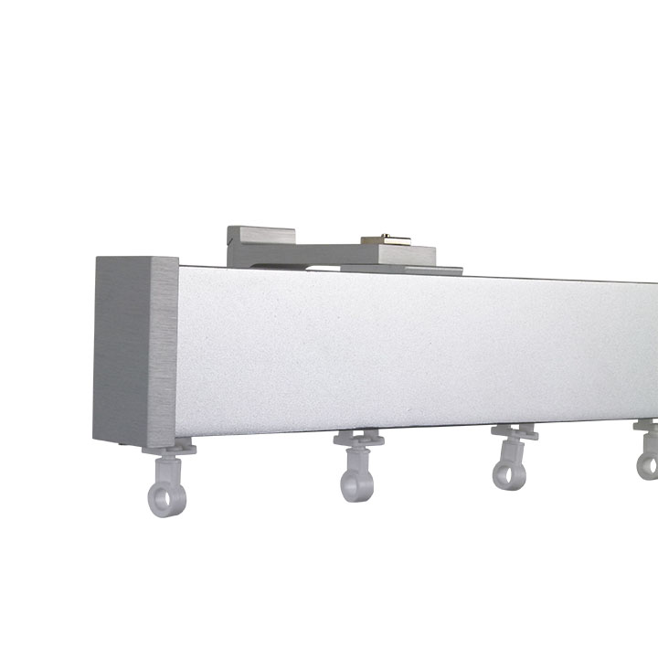 Lund M73 50 x 25 mm Aluminum MDF Facial Pole Set Single Bracket for 6 cm Wave Curtains Silver 1 Lund M73 50 x 25 mm Aluminum MDF Facial Pole Set Single Bracket for 6 cm Wave Curtains Silver