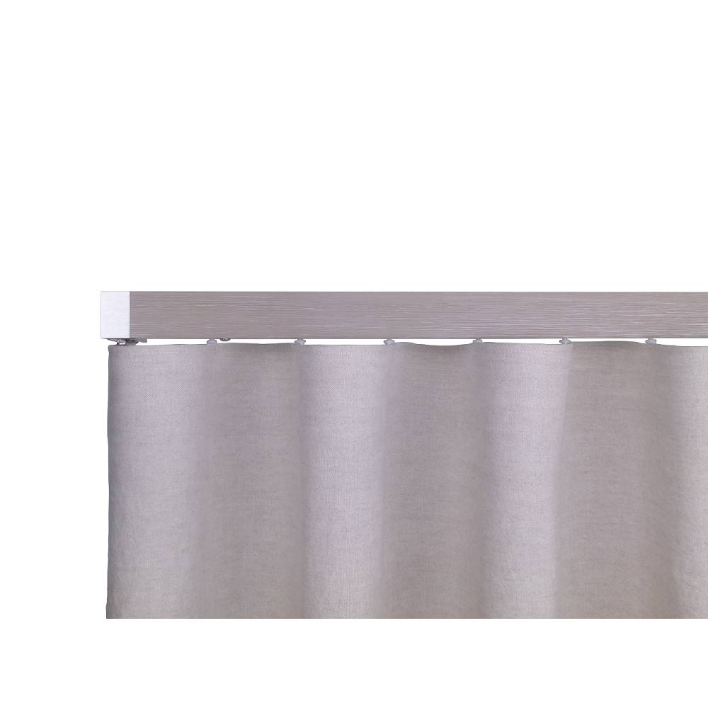 Lund M51 40 x 25 mm Aluminum Wood Facial Pole Set Single Backet for 6 cm Wave Curtains Textured Scholar