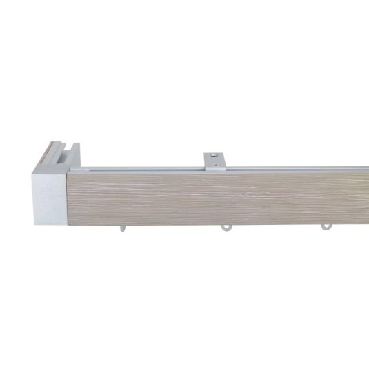 Lund M51 40 x 25 mm Aluminum Wood Facial Pole Set Ceiling Bracket for 6 cm Wave Curtains Textured Scholar